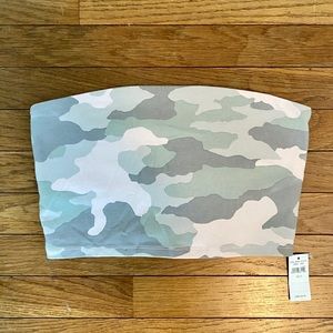 Aerie Camo Strapless Crop Top